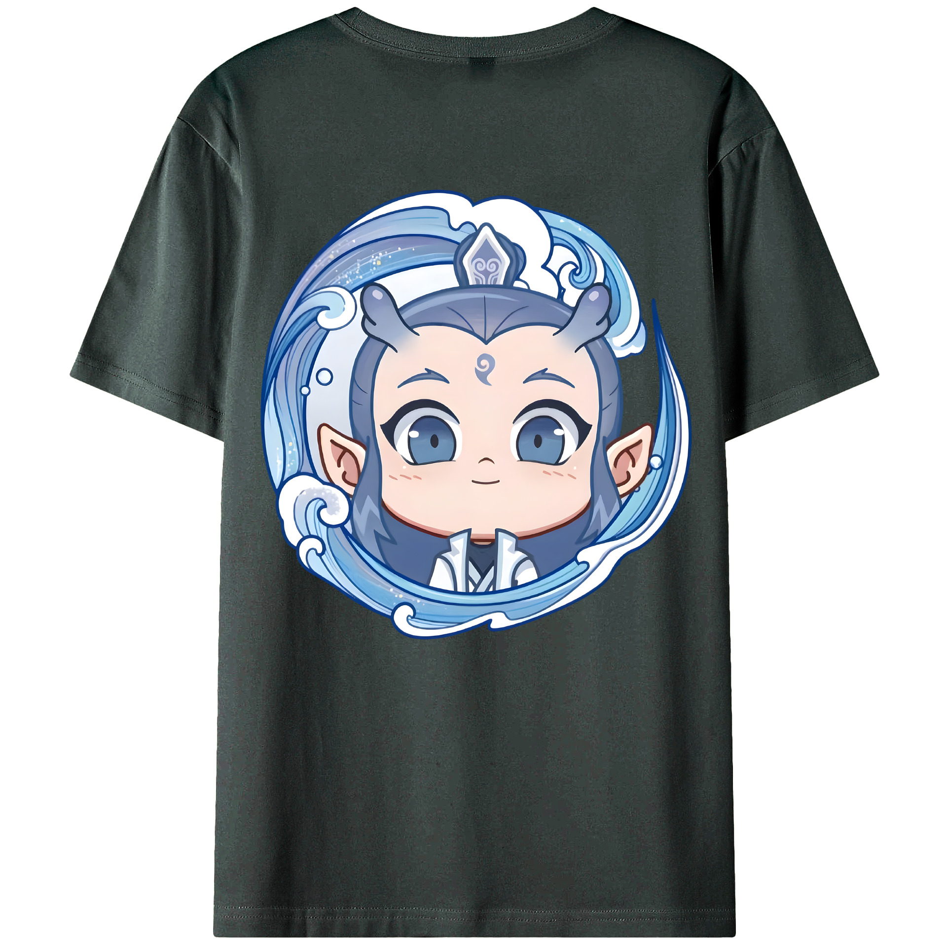 （画像用） Ne Zha 2 ナタ 魔童の大暴れ 綿100％ メンズ半袖Tシャツ（バックプリント） 通気性